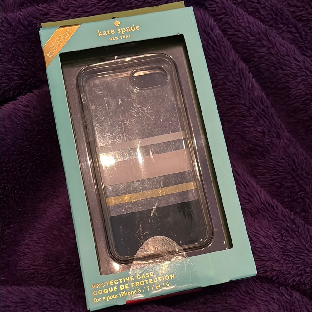 kate spade Black and Gold Protective iPhone Case for 6/7/8